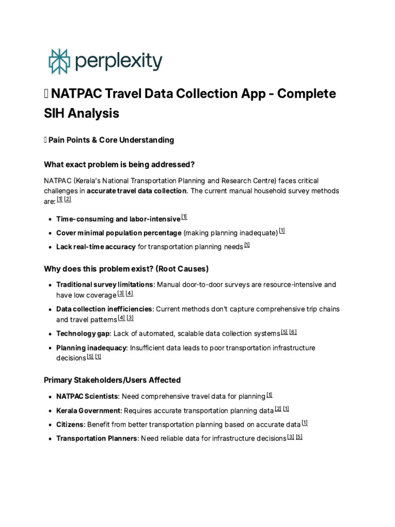 Enhancing Travel Data Collection for NATPAC | PDF