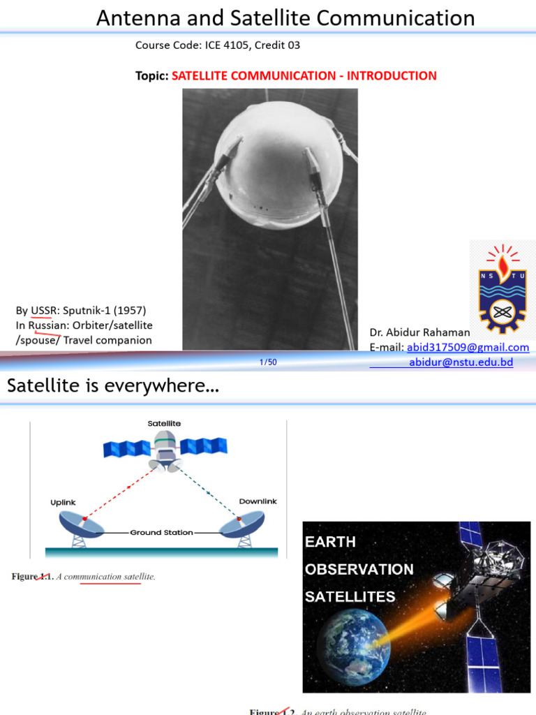 Satellite Communication Overview | PDF | Orbit | Force