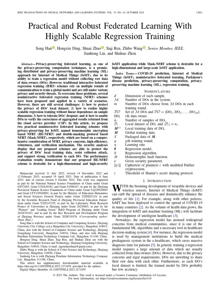 Robust Federated Learning for IoMT | PDF | Internet Of Things ...