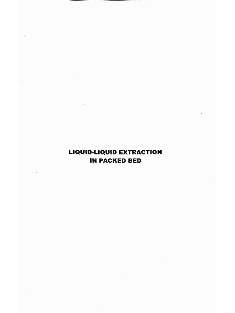 Liquid-Liquid Extraction in Packed Bed | PDF