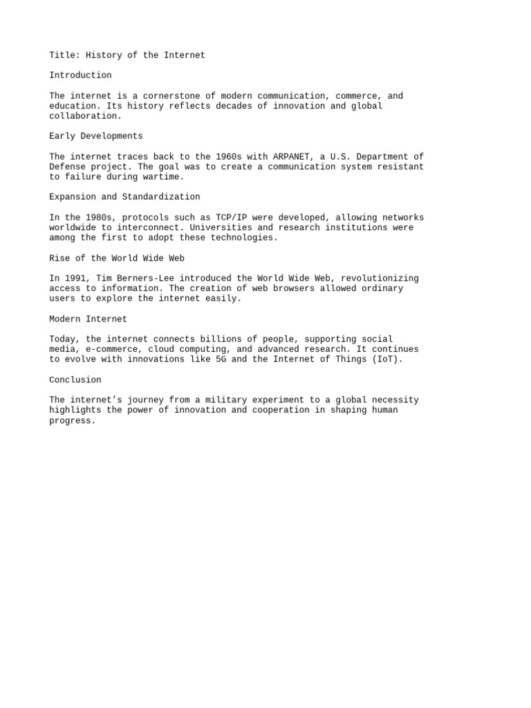 Evolution of the Internet History | PDF