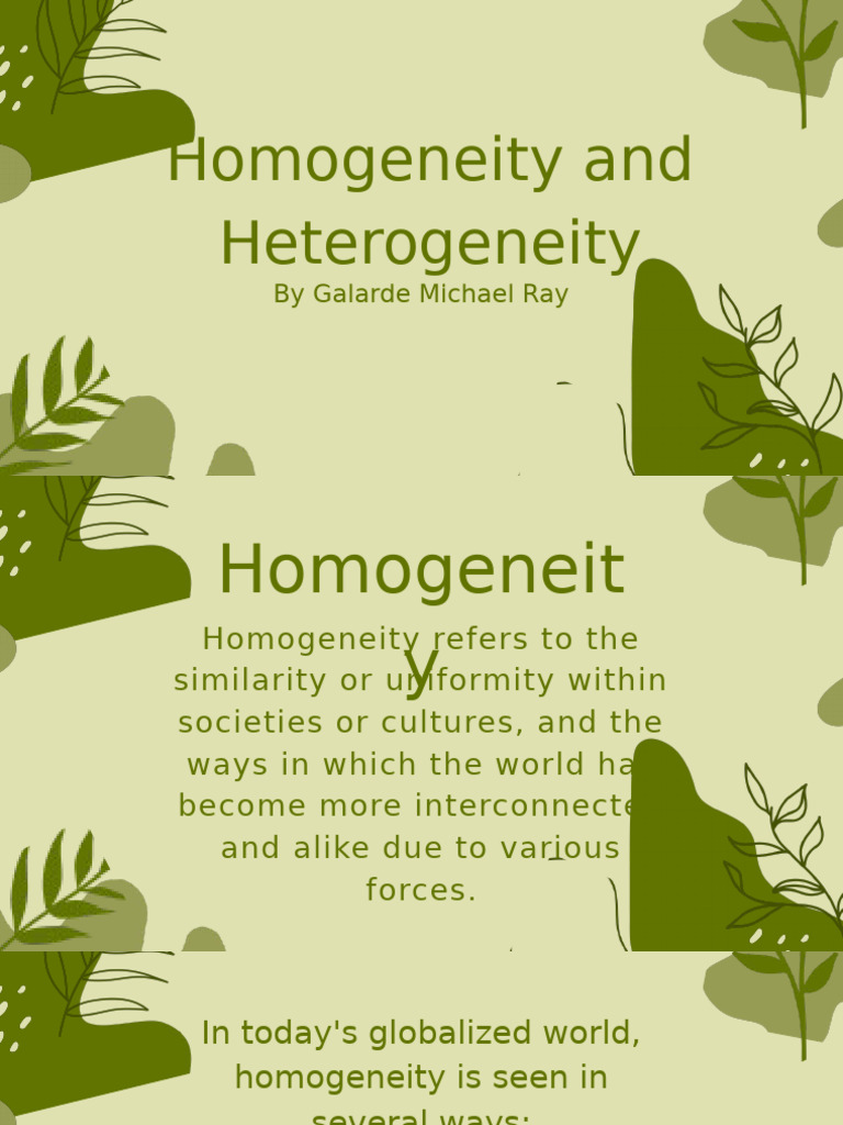 Homogeneity vs. Heterogeneity in Globalization | PDF | Homogeneity And ...