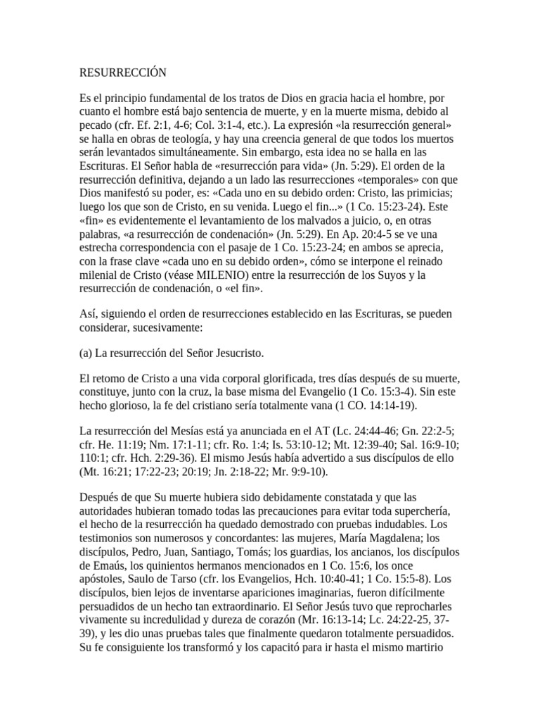 La Resurrección: Fe y Esperanza Cristiana | PDF | La resurrección de ...