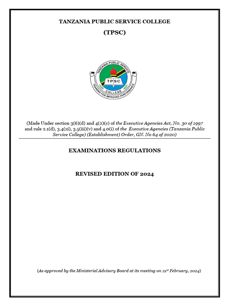 TPSC Examinations Regulations 2024 | PDF