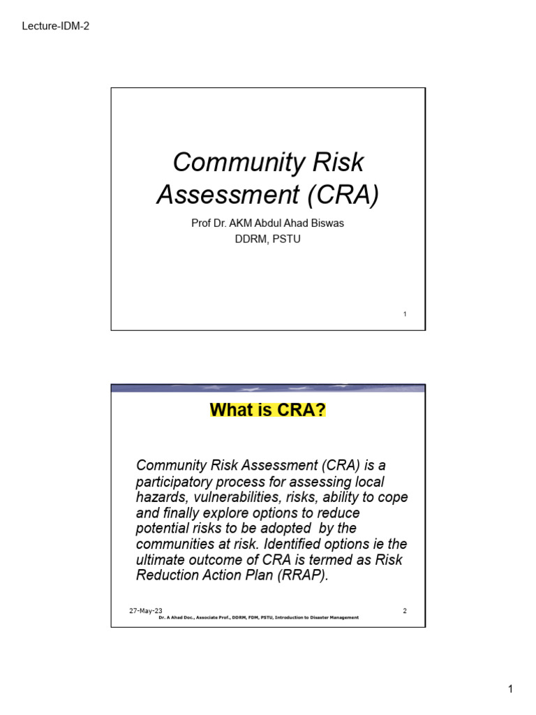 Community Risk Assessment Overview | PDF | Risk | Disaster Risk Reduction