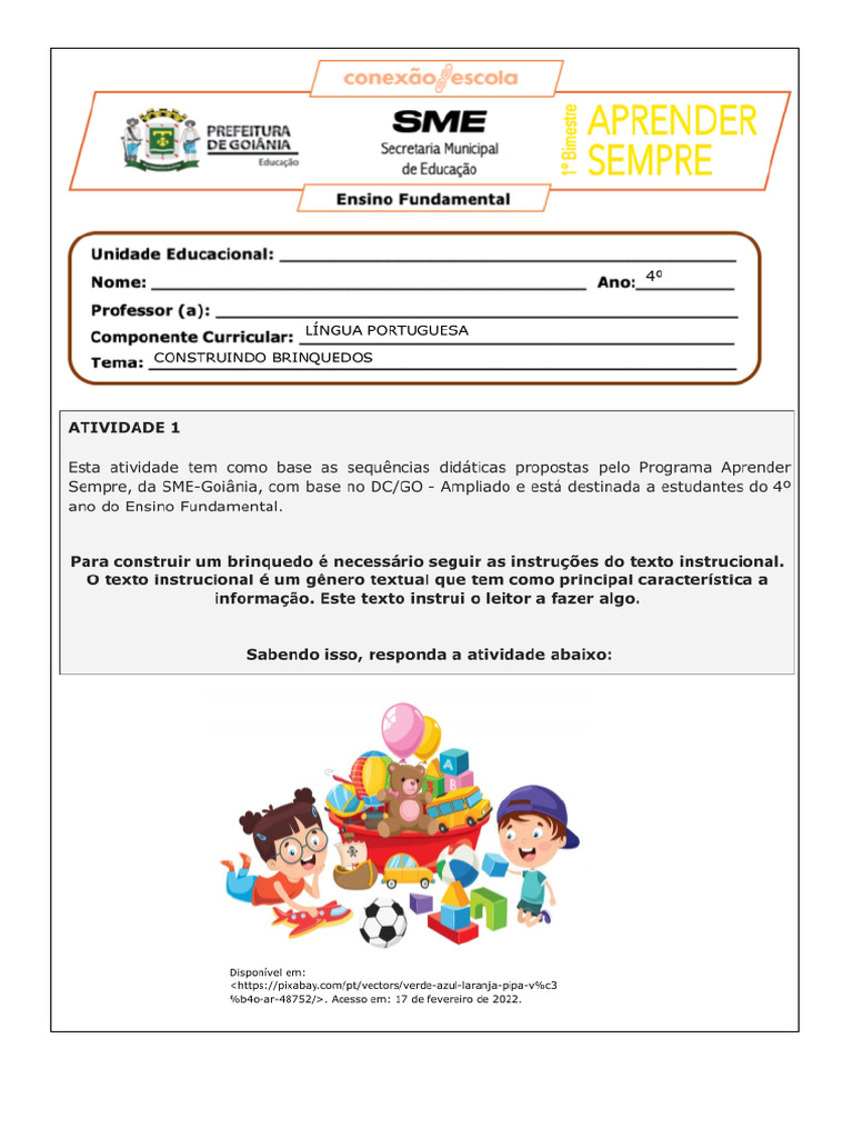 Atividades de Texto Instrucional 4º Ano | PDF | Português (idioma)