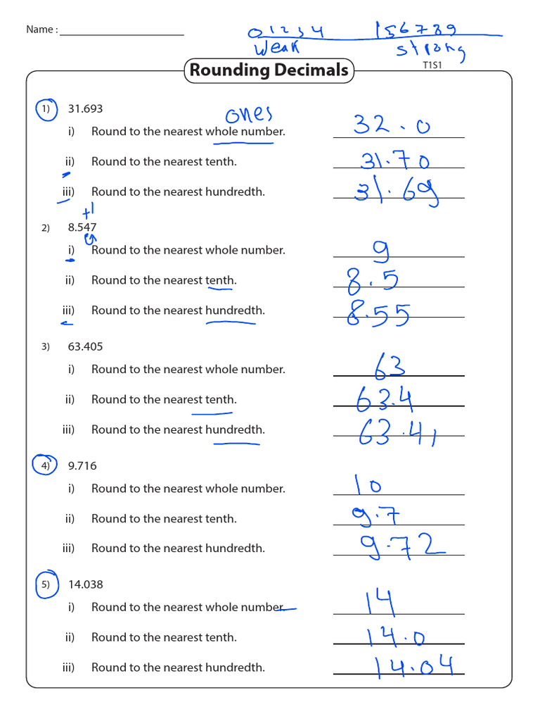 Rounding Decimals Practice Guide | PDF