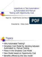 Economic Perspectives in Test Automation: Balancing Automated and Manual Testing With Opportunity Cost