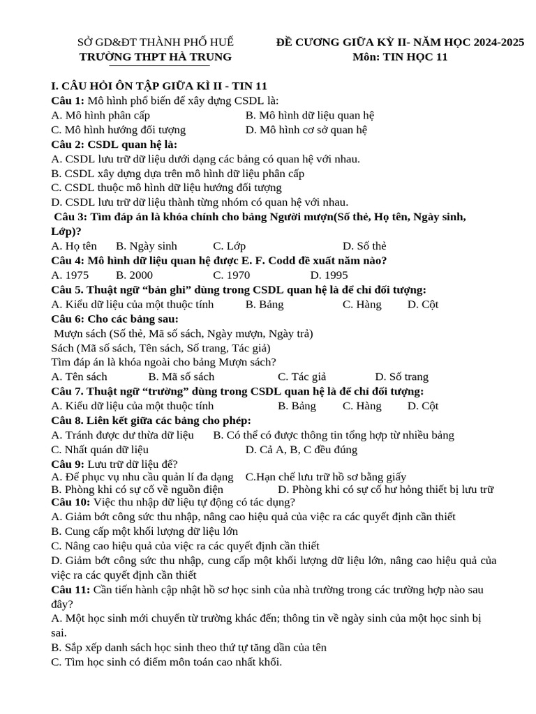 De Cuong Tin 11 | PDF
