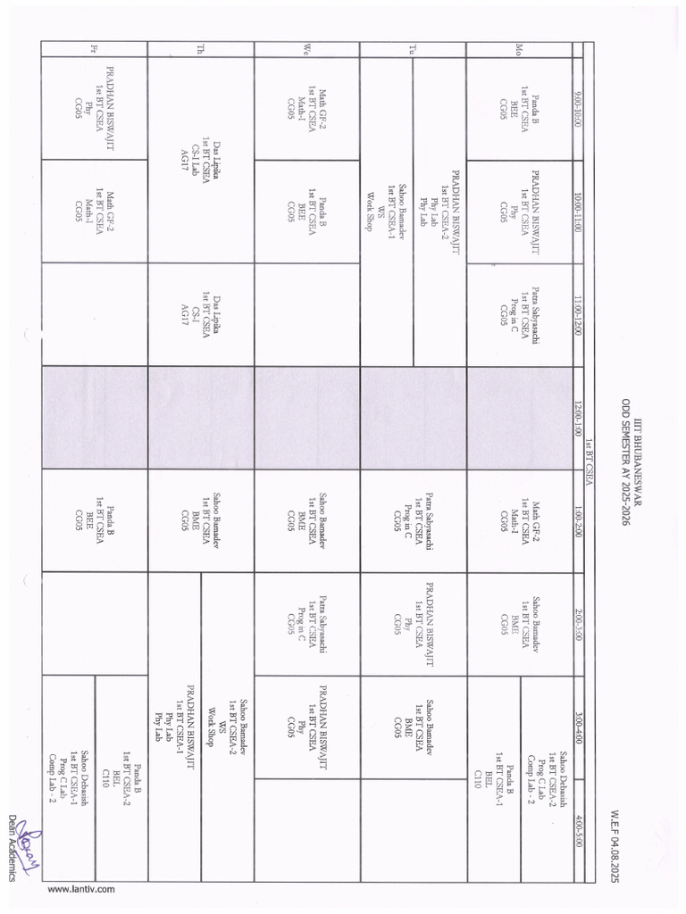 Time Table | PDF