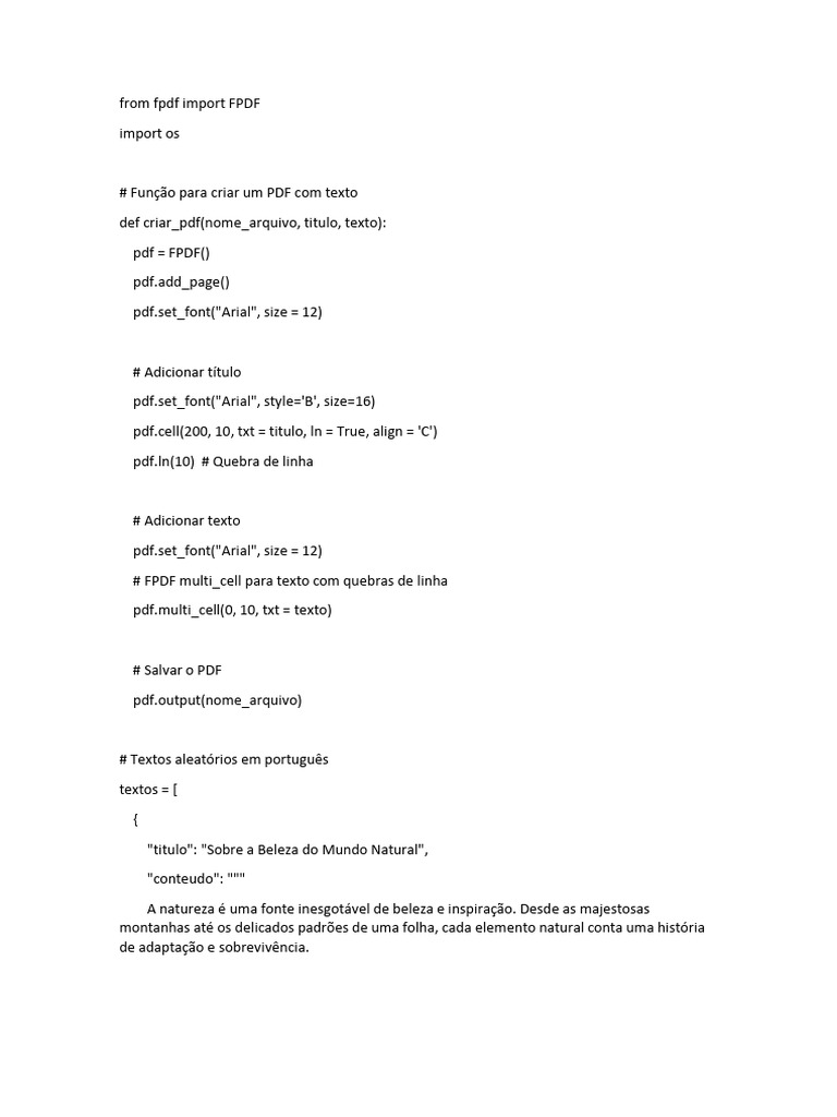 Criar PDF com FPDF em Python | PDF