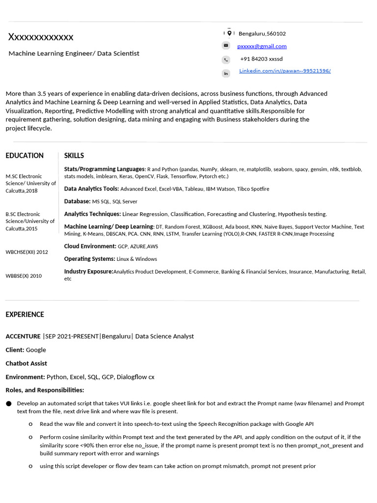 Data Scientist with Machine Learning Expertise | PDF | Machine Learning ...