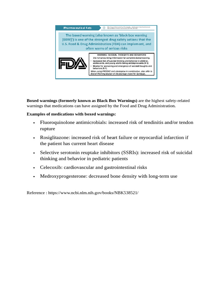 Boxed Warnings for Medications Explained | PDF