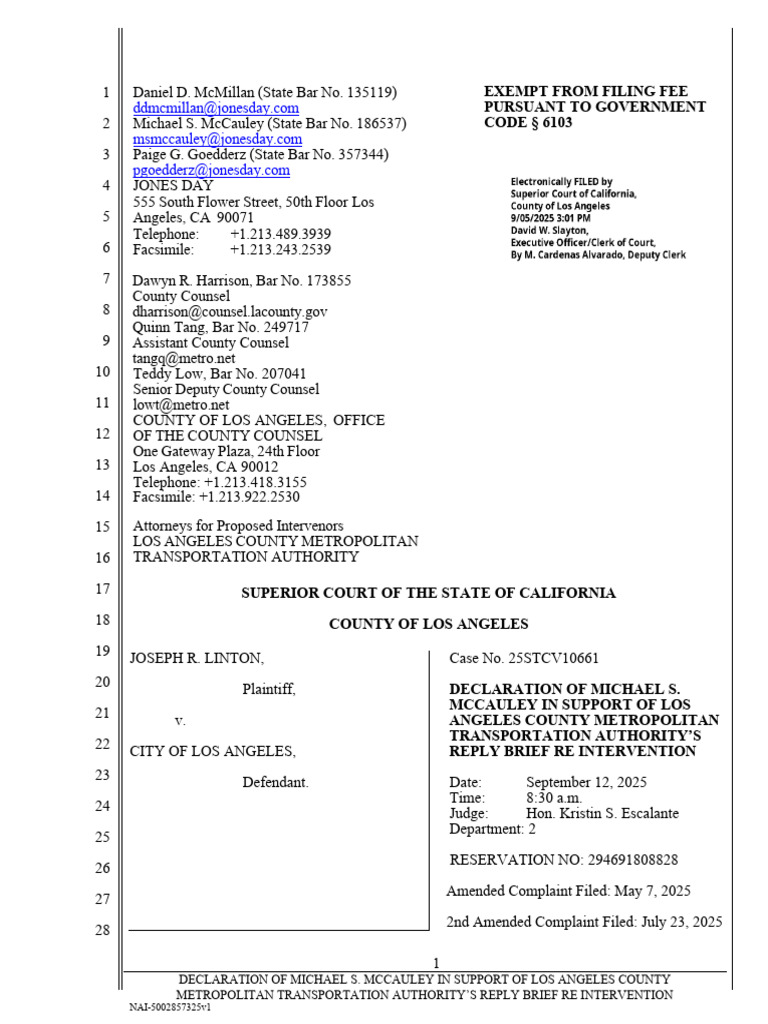 McCauley Declaration for Metro Intervention | PDF | Parking | Road ...