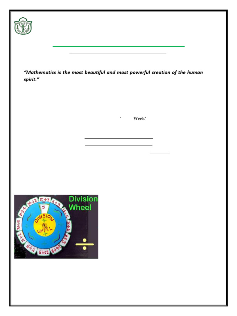 Grade 3 - Math Week Activities | PDF