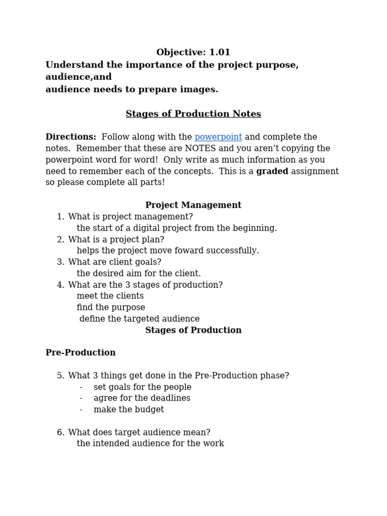 Stages of Production in Project Management | PDF | Adobe Photoshop