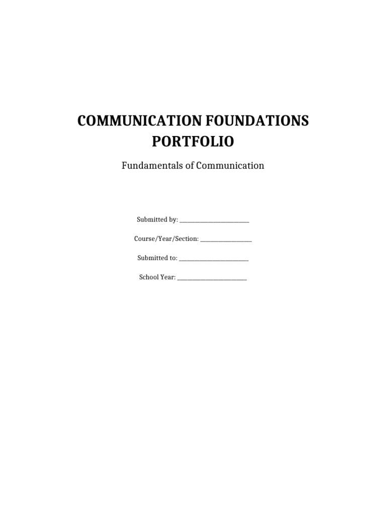 Communication Portfolio WithBackground | PDF | Communication | Social ...