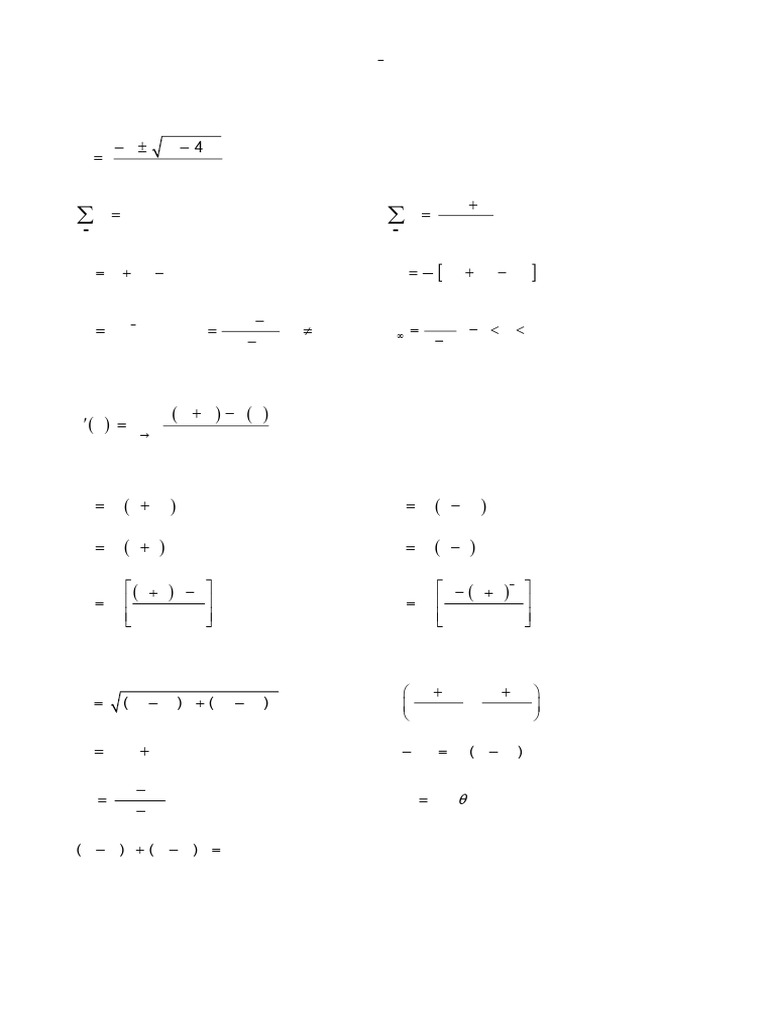 IEB Mathematics Formula Sheet | PDF