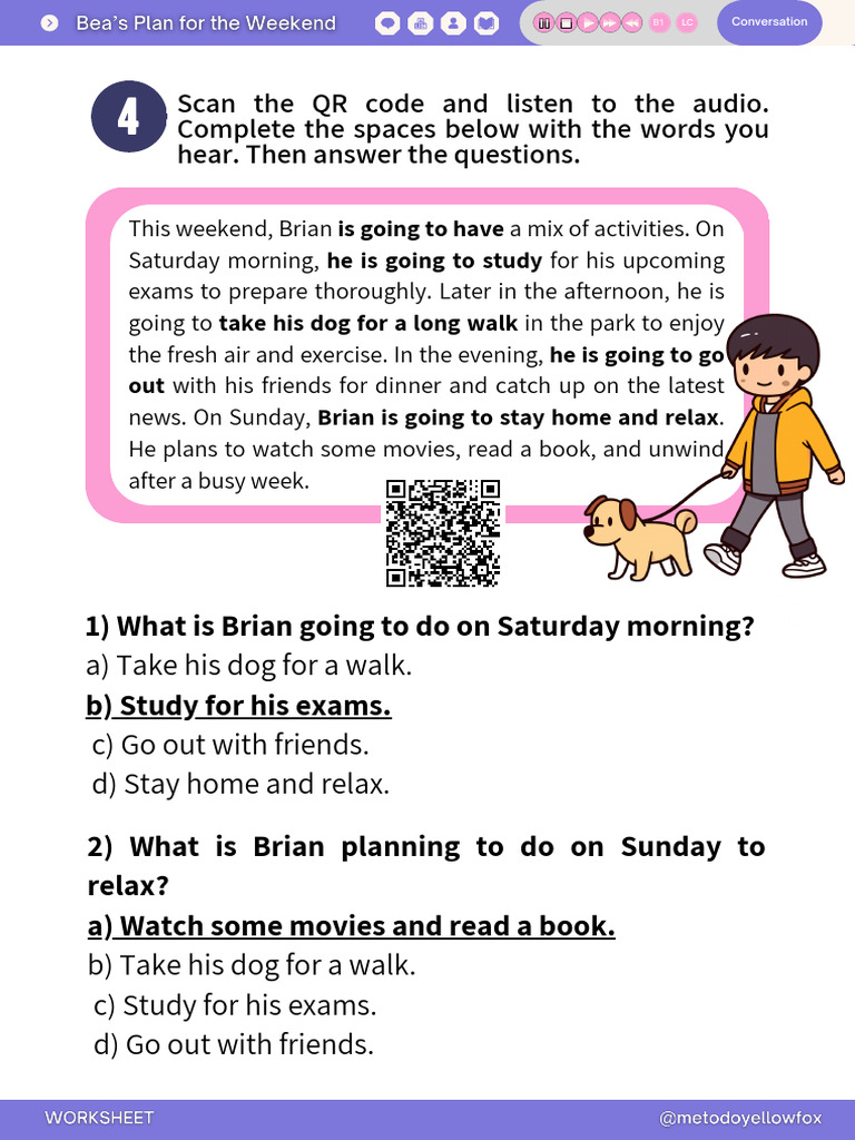 Weekend Plans: Activities & Relaxation | PDF