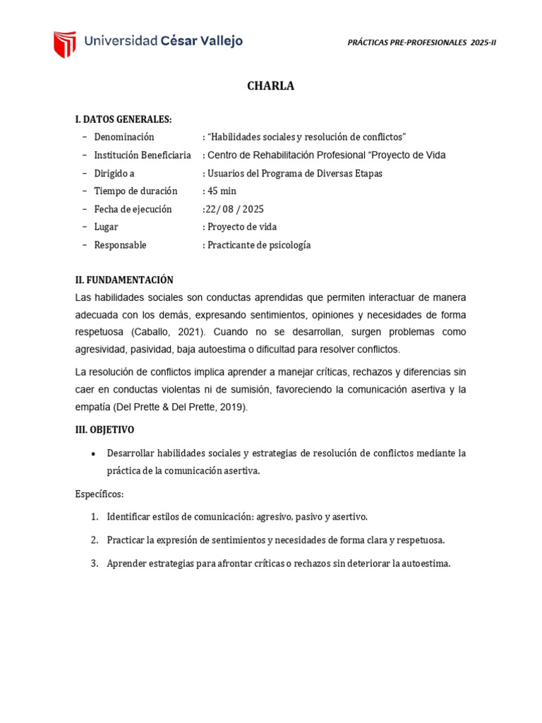 Habilidades Sociales y Resolución de Conflictos | PDF | Habilidades ...