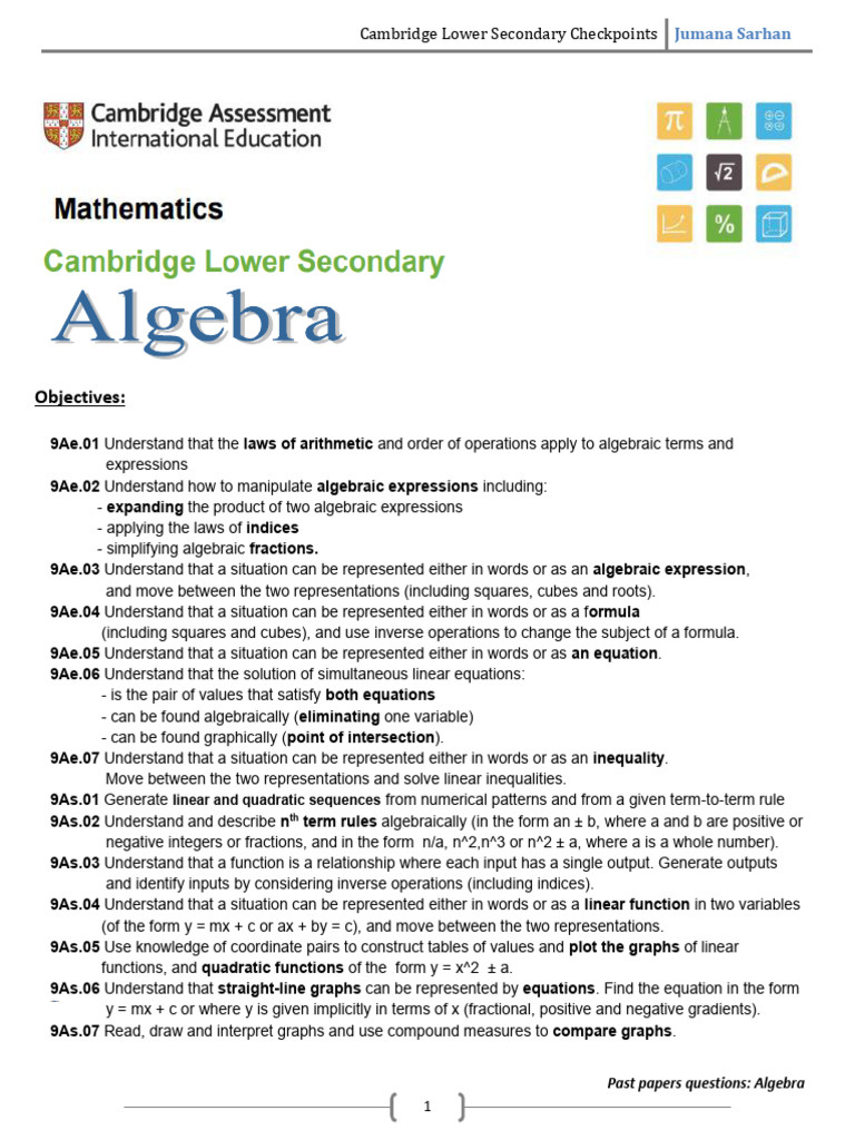 Algebraic Expressions and Equations Guide | PDF | Equations | Function ...
