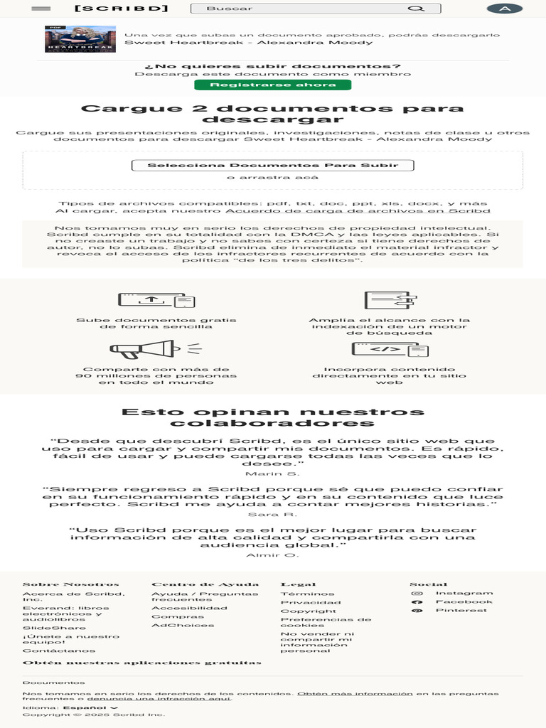 Carga y descarga de documentos en Scribd | PDF | Scribd | ciberespacio