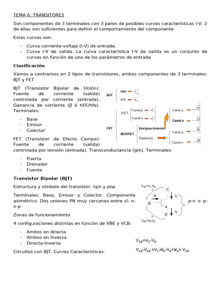 Tipos y Características de Transistores | PDF