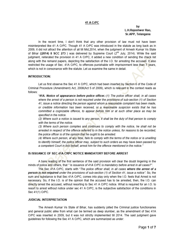 A27 41 A CRPC New Notes 1 1 | PDF | Misconduct | Public Law