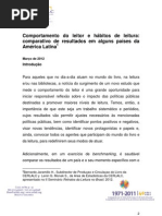 Comportamento do leitor e hábitos de leitura - Março 2012