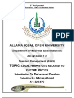 Legal Provisions Related To Custom Duties