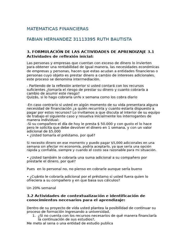 Matematicas Financieras Guia Full | PDF | Interés | Tasa interna de retorno