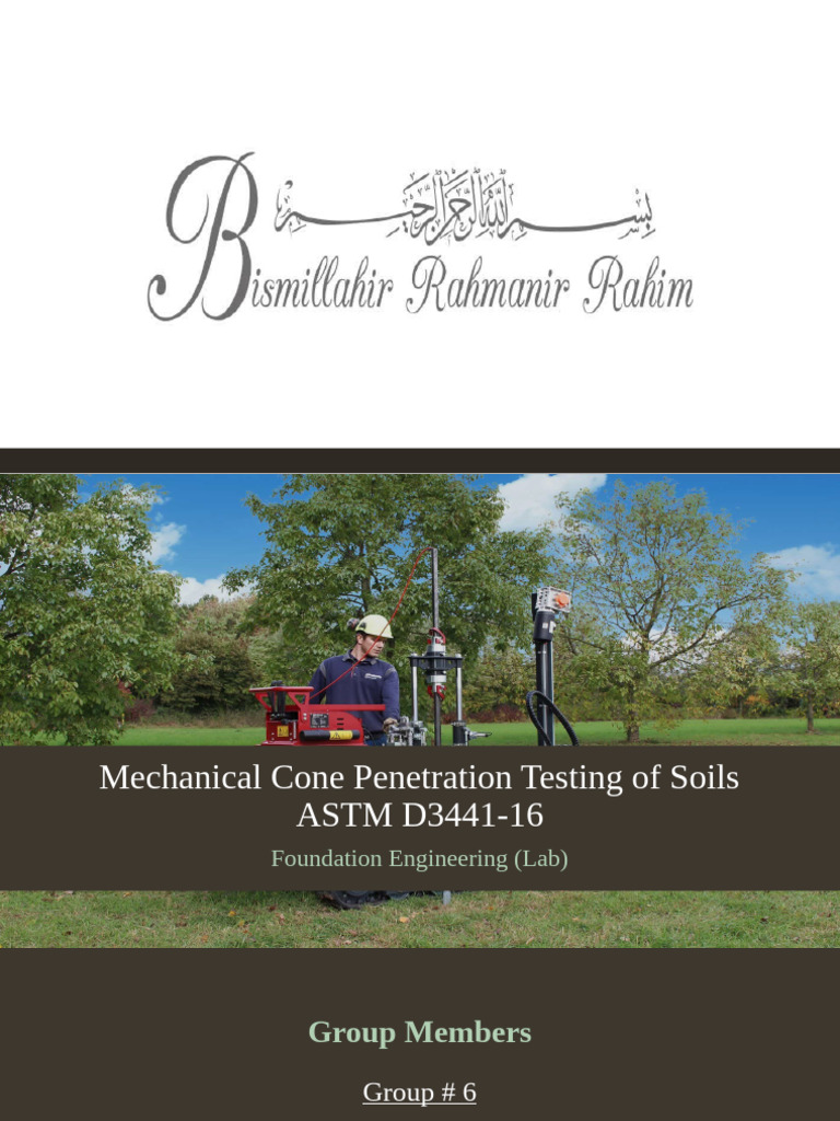 Mechanical Cone Penetration Testing Overview | PDF | Applied And ...