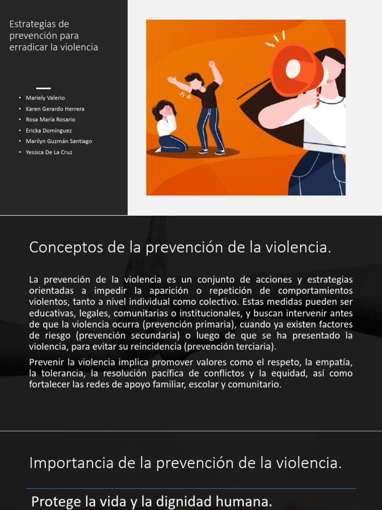 Estrategias para Prevenir la Violencia | PDF | Violencia | Asistencia ...