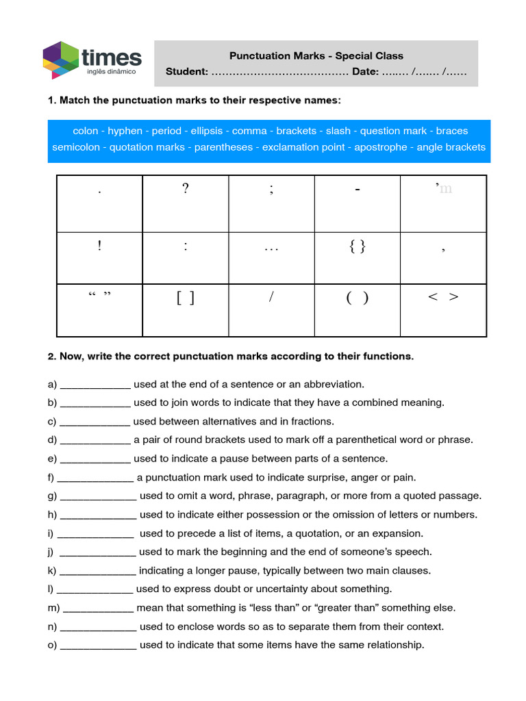 Punctuation Marks Identification Guide | PDF | Ellipsis | Bracket