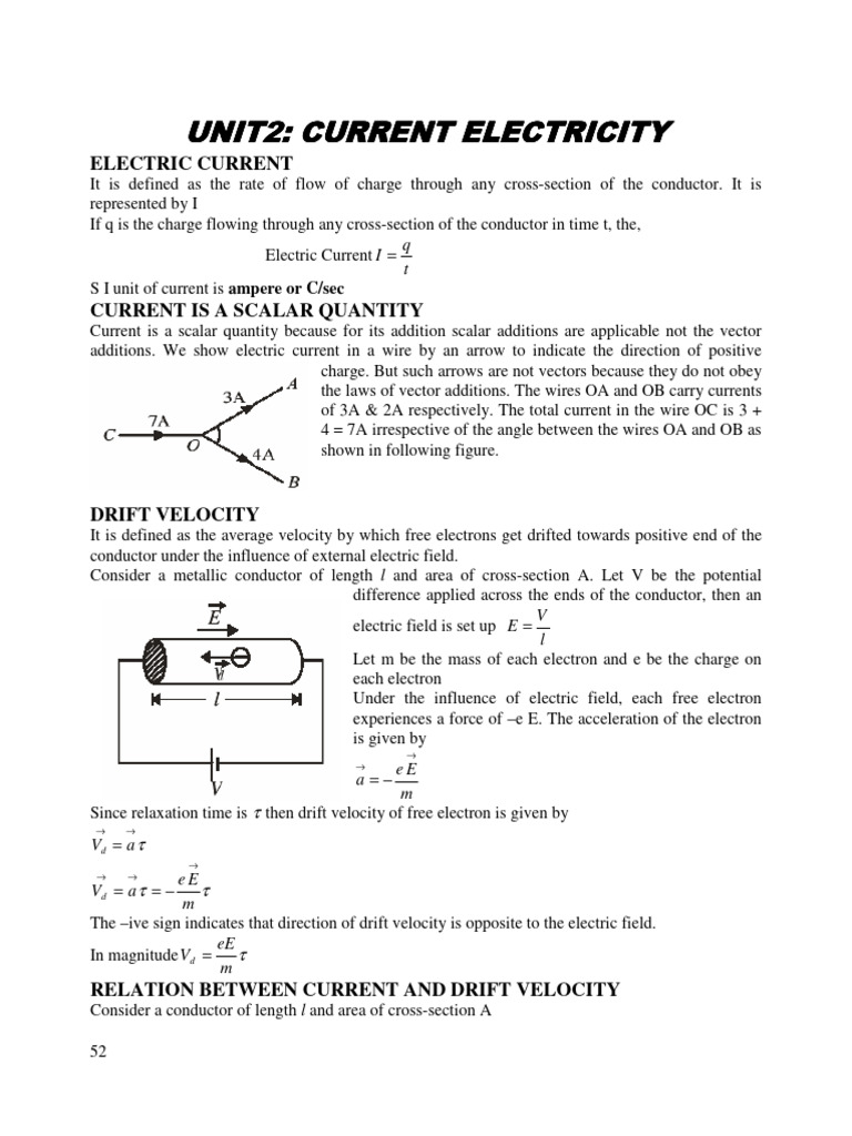 Understanding Current Electricity Concepts | PDF | Electrical ...