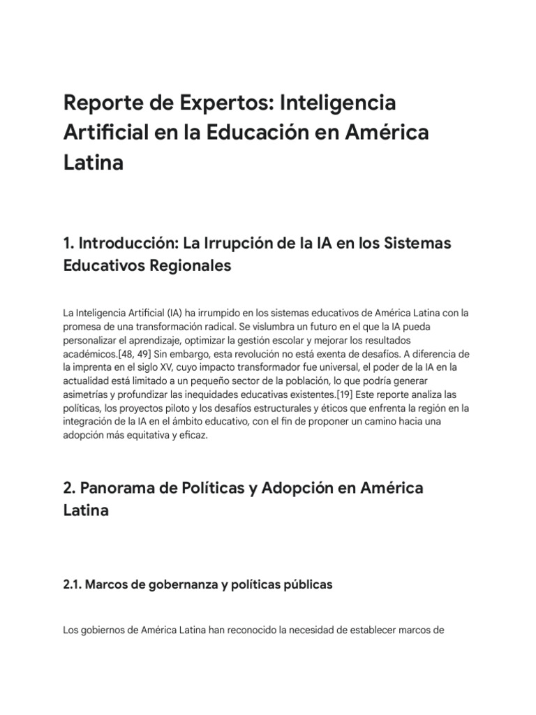 IA en la Educación: Retos en América Latina | PDF | Inteligencia ...