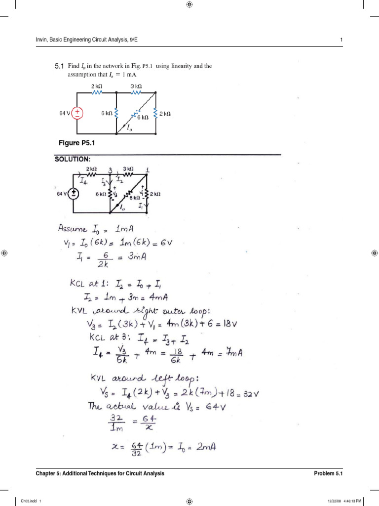 Problem 5.31 Circuit Analysis Solution | PDF | Electronic Design ...