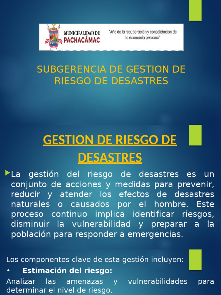 Gestión de Riesgo de Desastres en Perú | PDF | Riesgo | Zonificación