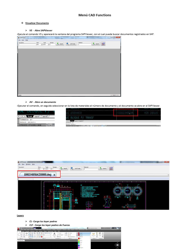 Funciones CAD: Comandos y Uso | PDF | Botón (Computación) | Ventana ...