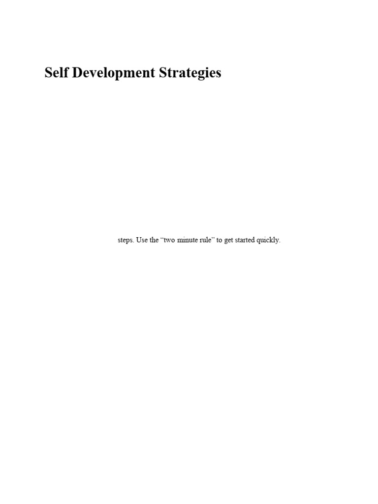 Effective Self Development Strategies | PDF