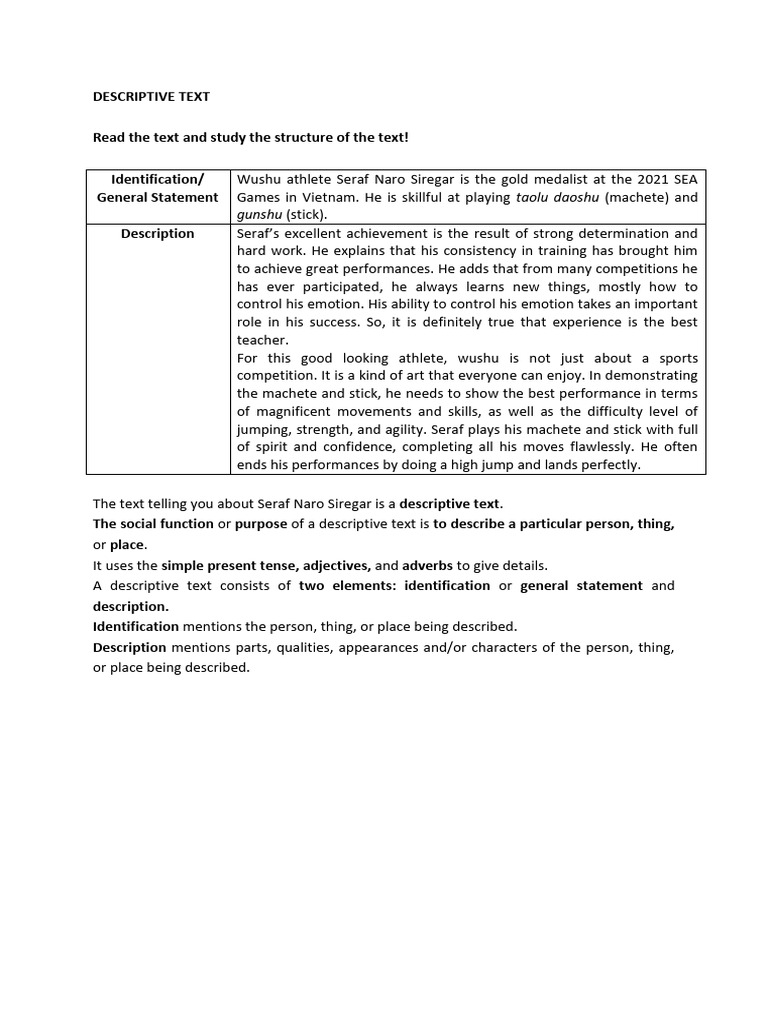Descriptive Text | PDF