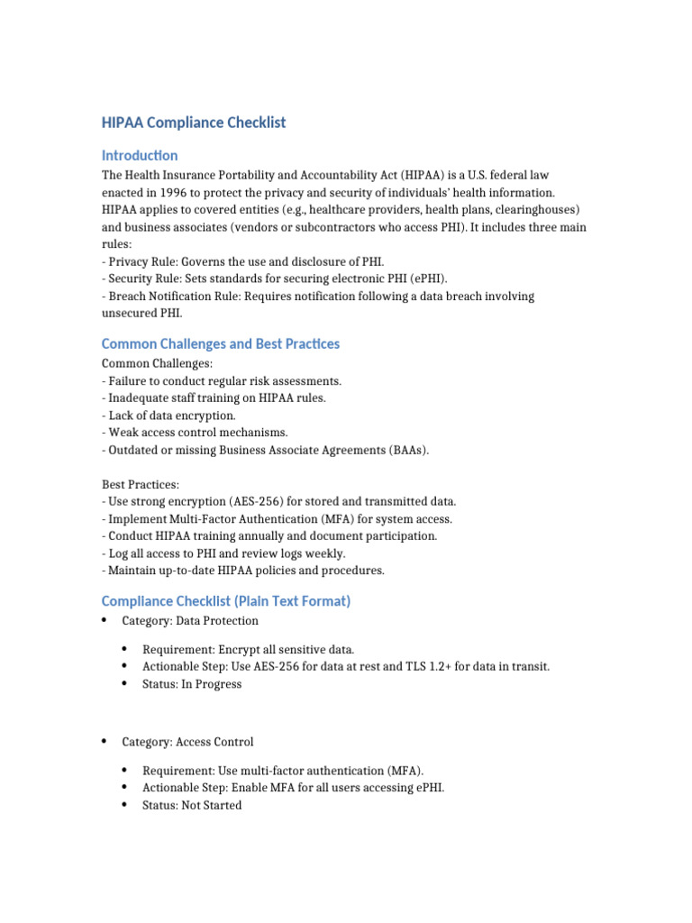 2021 HIPAA Compliance Checklist Guide | PDF | Health Insurance ...