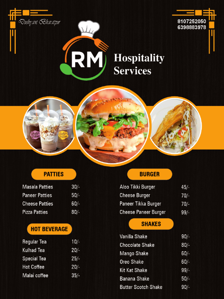 RM Specialist Menu Card | PDF