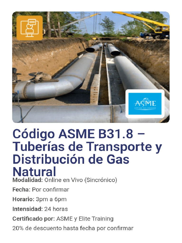 Codigo Asme b31 8 Tuberias de Transporte y Distribucion de Gas Natural ...