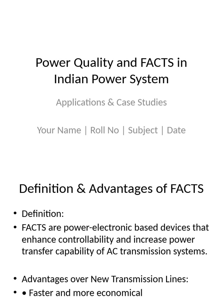 Power Quality and FACTS | PDF