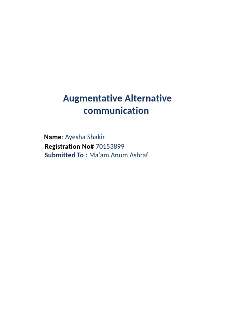 AAC Candidate Assessment Form | PDF | Communication | Behavioural Sciences