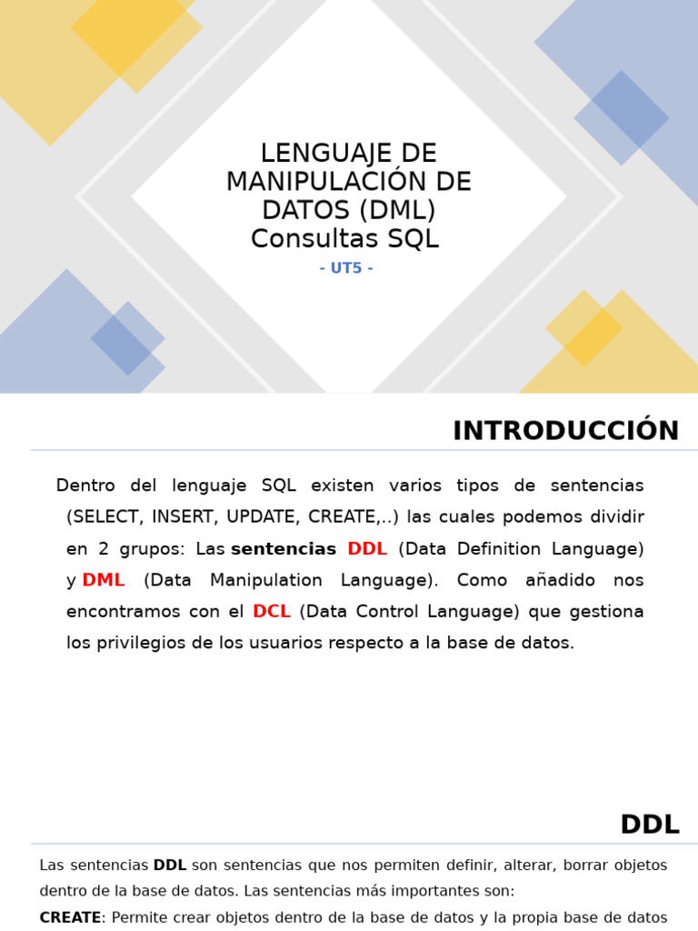Consultas DML en SQL | PDF | SQL | Ciencias de la Información