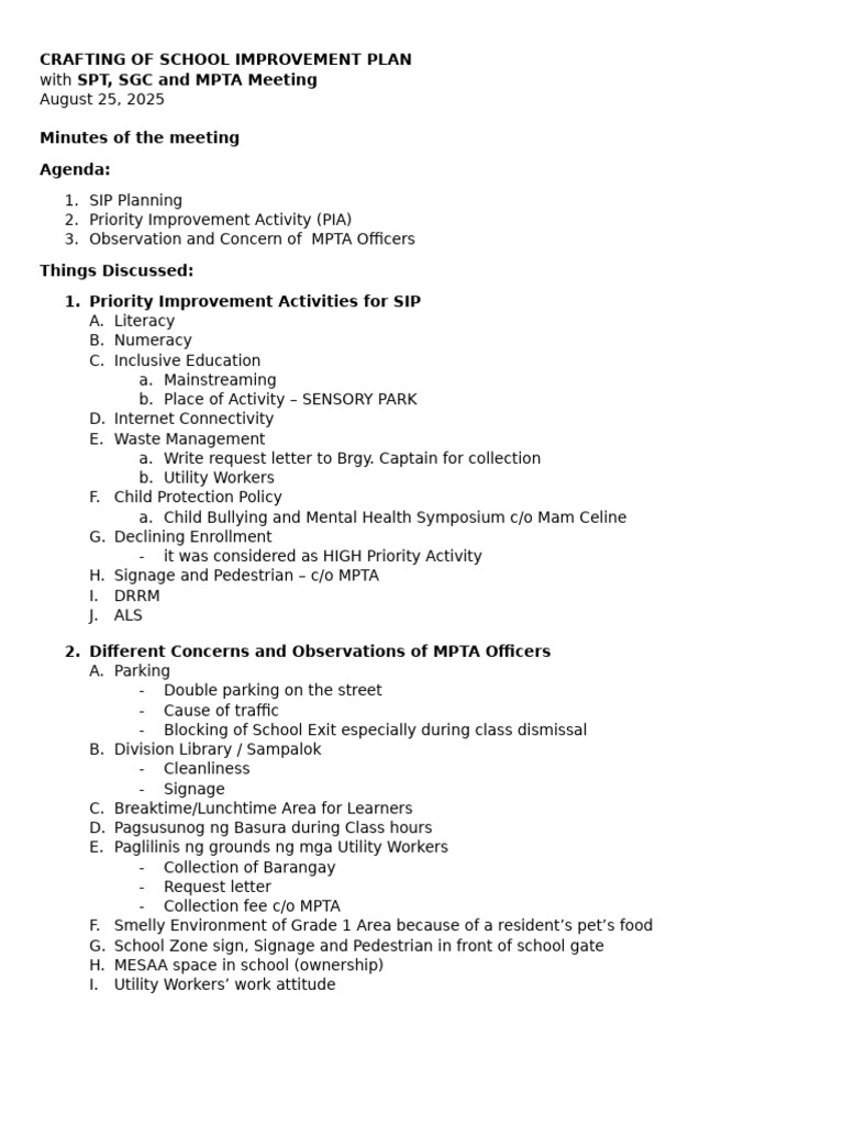 SPT, SGC and MPTA Meeting (Minutes) | PDF