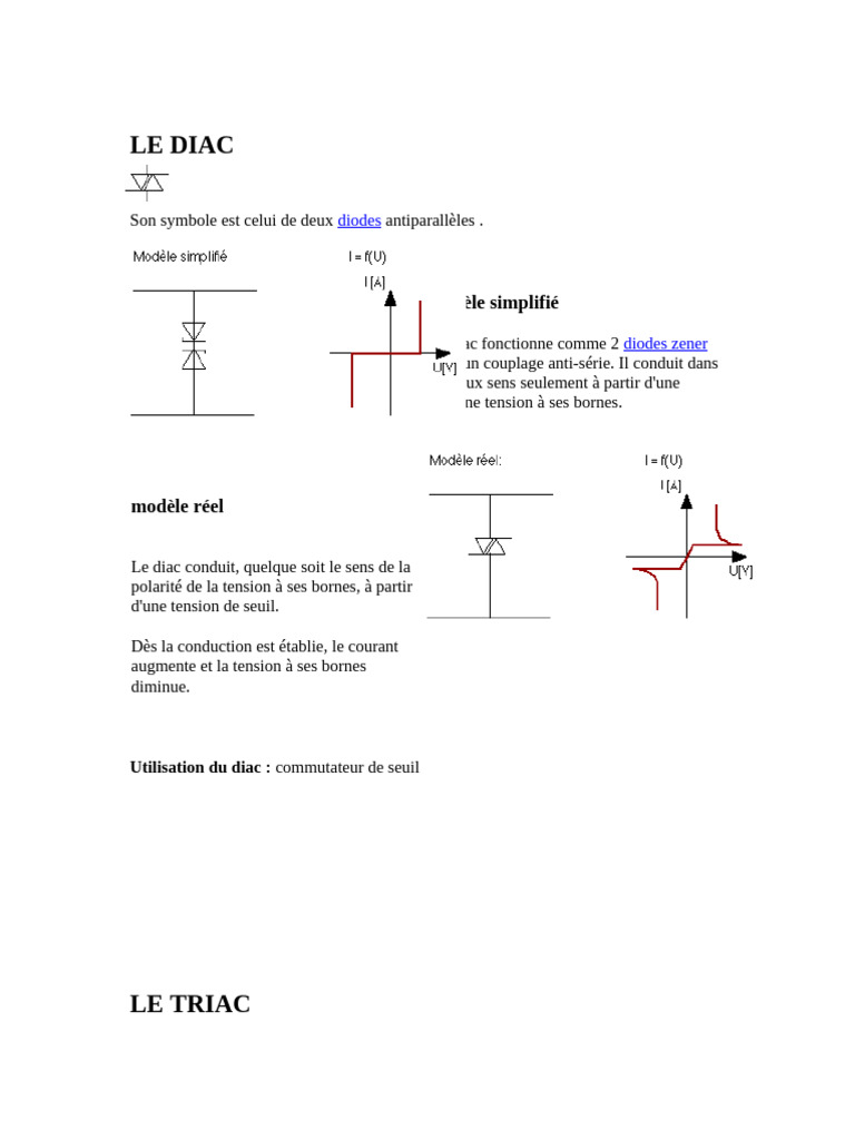 Fonctionnement et Utilisation du Diac | PDF | Transistor bipolaire ...