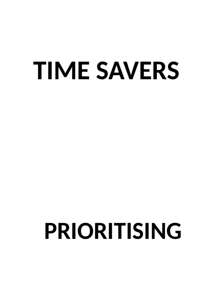 Time Savers | PDF